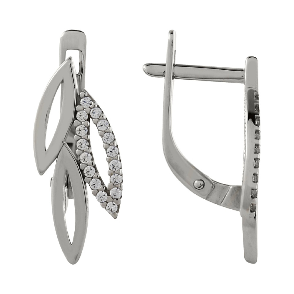 Золотые серьги с фианитами № 97247