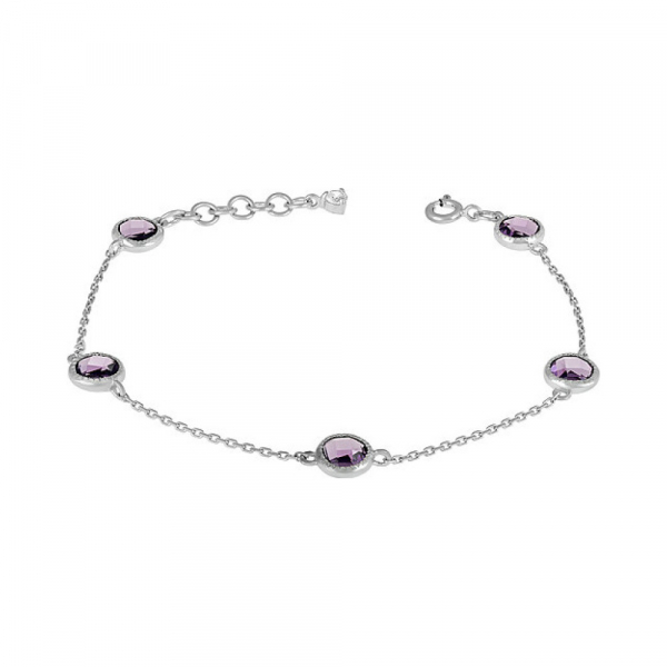 Серебряный браслет с алпанитом и фианитом № 133257