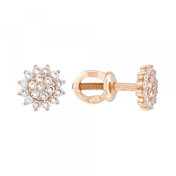 Золотые серьги с фианитами № 99541