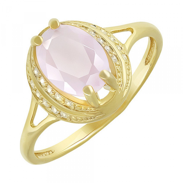 Серебряное кольцо с алпанитом , фианитом и золотым покрытием № 132362