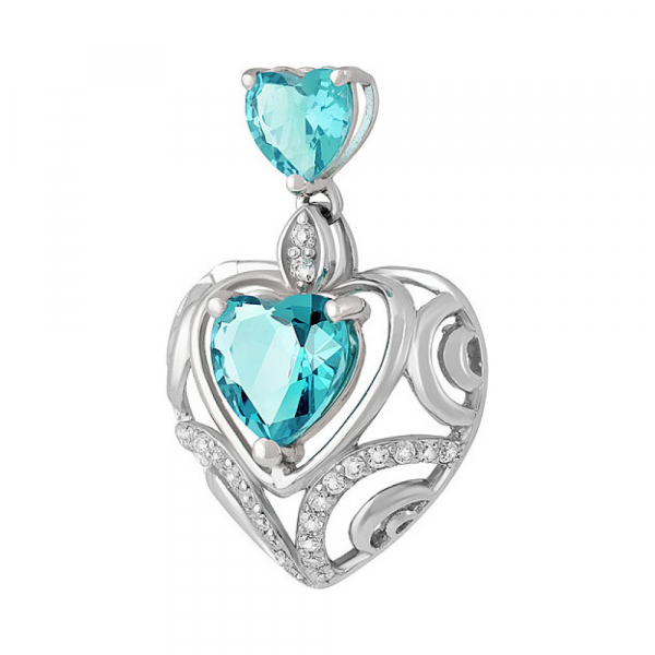 Серебряная подвеска с алпанитом и фианитом № 135324