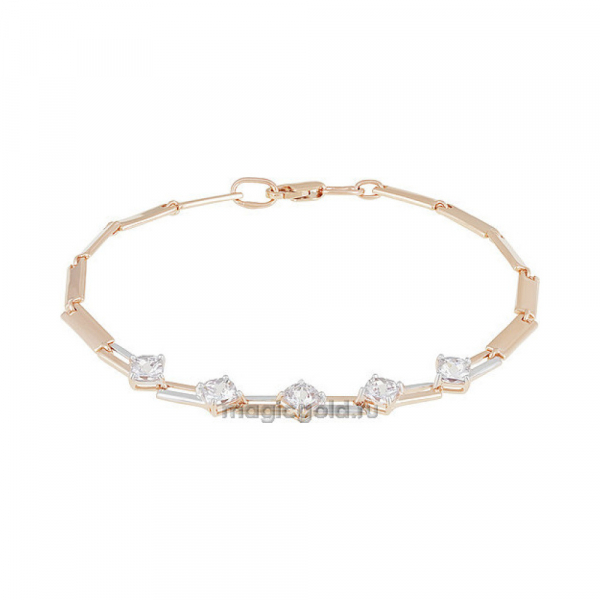 Золотой браслет с кристаллом swarovski № 155891