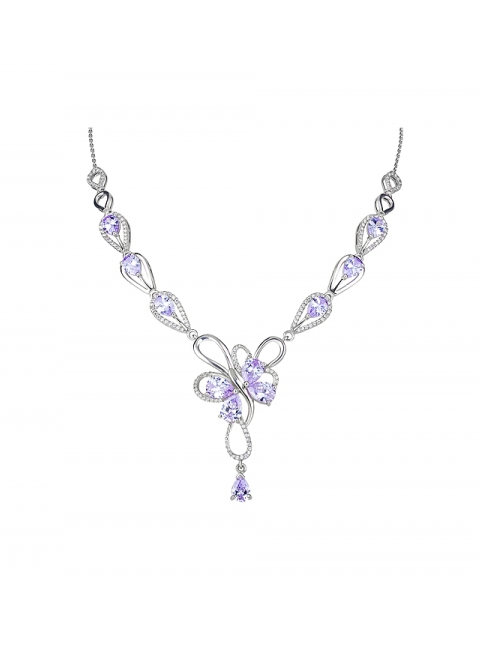 Серебряное колье с фианитом № 127602