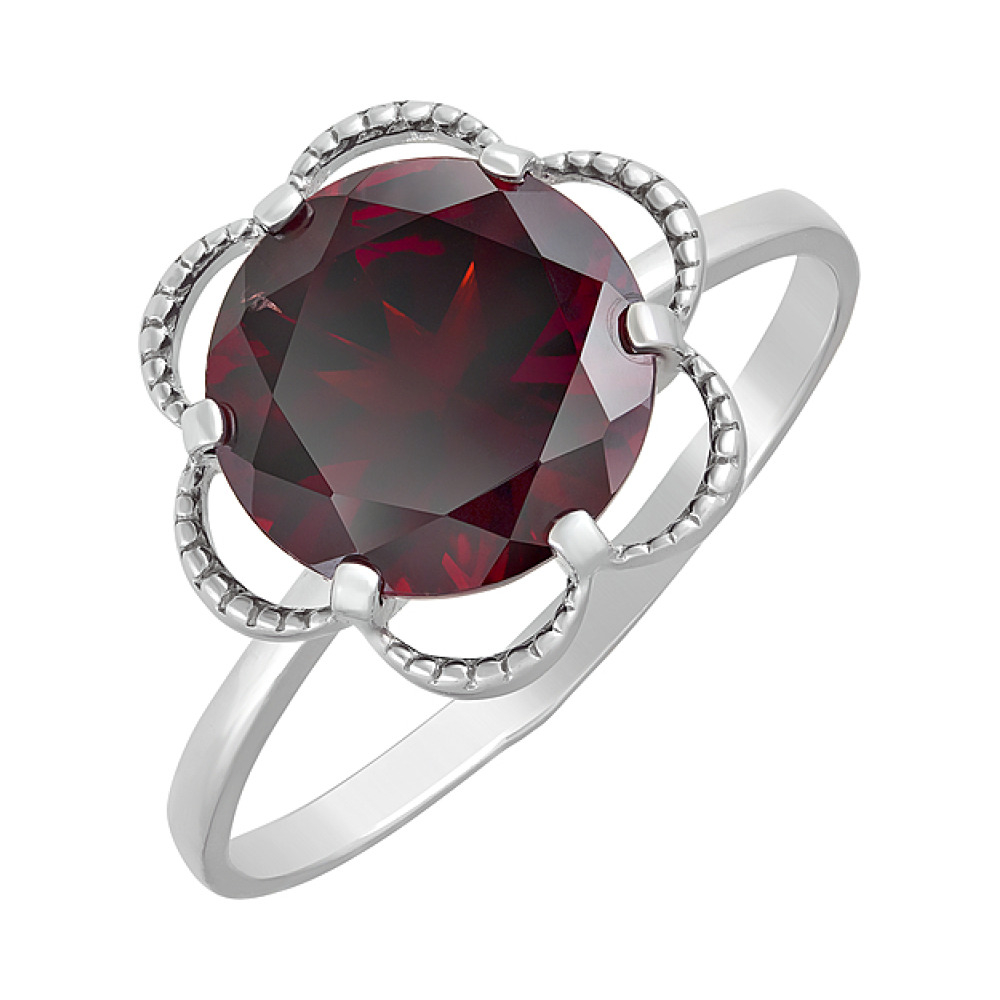 Серебряное кольцо с гранатом № 123242