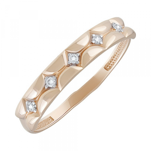 Золотое кольцо с фианитом № 134996