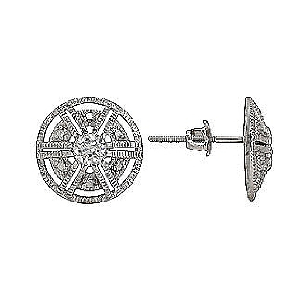 Серебряные серьги с фианитом № 75206