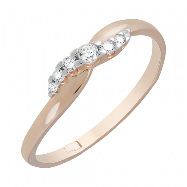 Золотое кольцо с фианитами № 121867