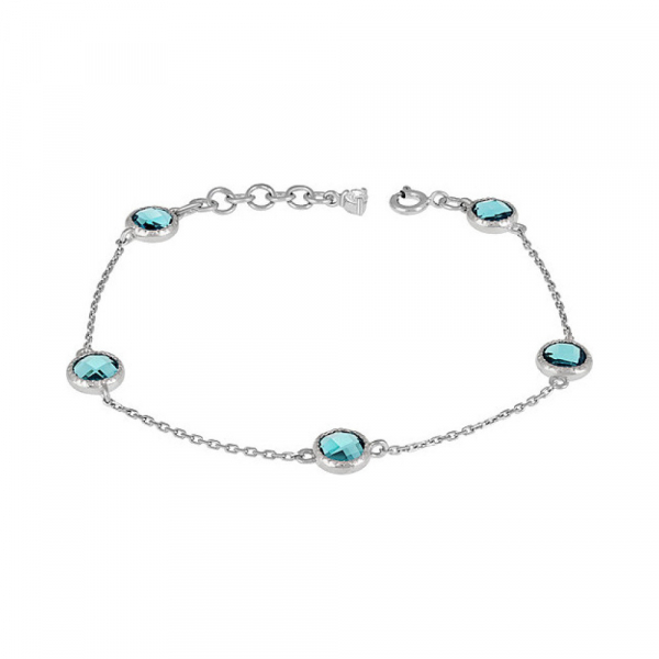 Серебряный браслет с алпанитом и фианитом № 133262