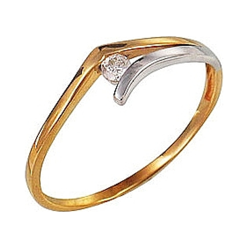 Золотое кольцо с бриллиантом № 3617