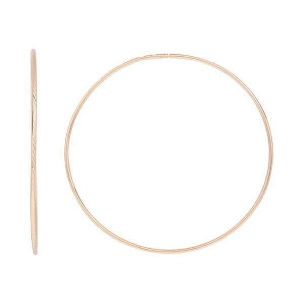 Золотые серьги конго с алмазной гранью № 116996