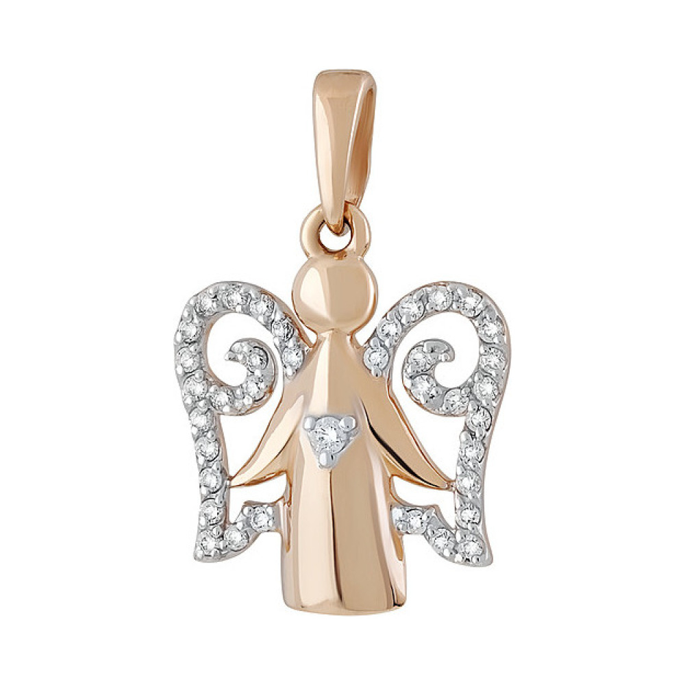 Золотая подвеска с фианитом № 134923