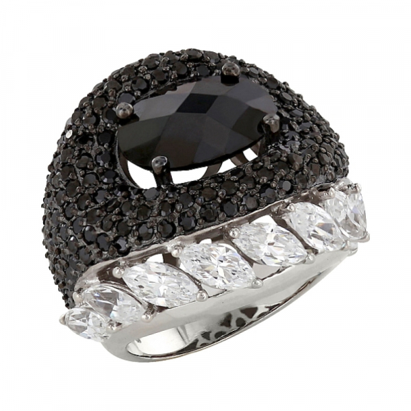 Серебряное кольцо с фианитом № 83226