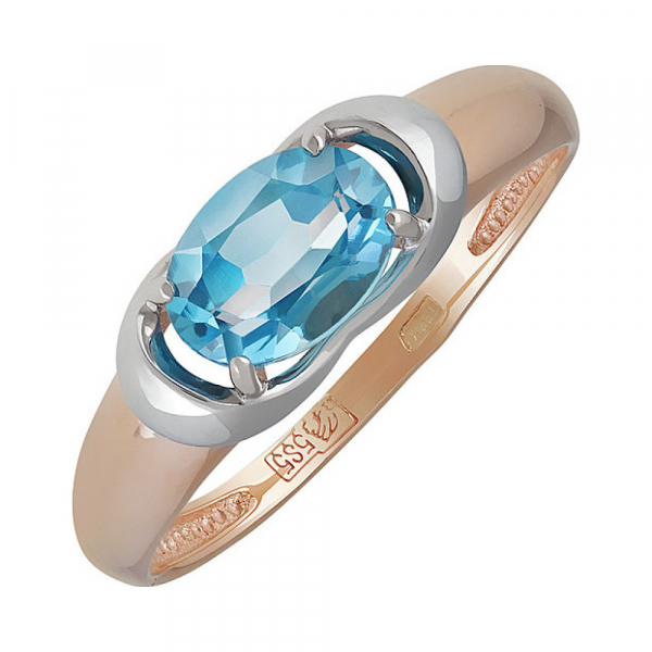 Золотое кольцо с топазом № 137855