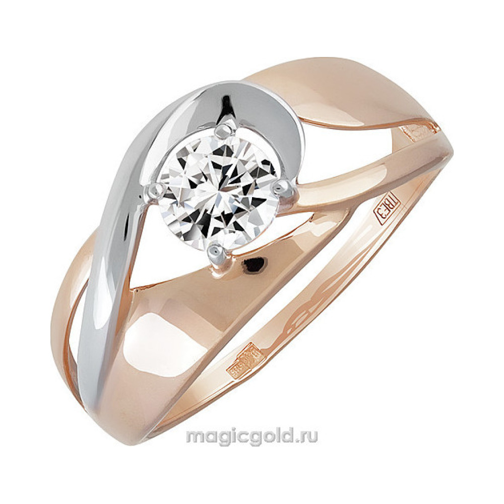 Золотое кольцо с фианитом № 139951