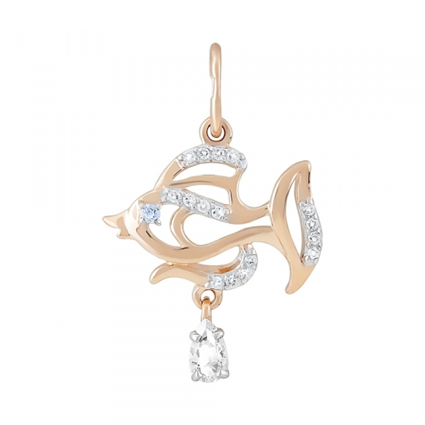 Золотая подвеска с фианитами № 121828