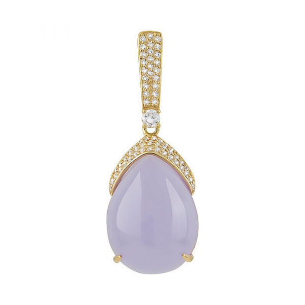 Серебряная подвеска с алпанитом, фианитом и золотым покрытием № 132496