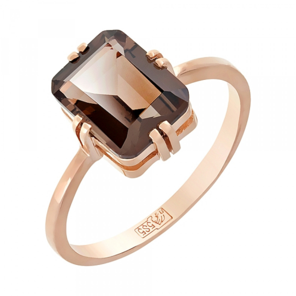 Золотое кольцо с раухтопазом № 96128