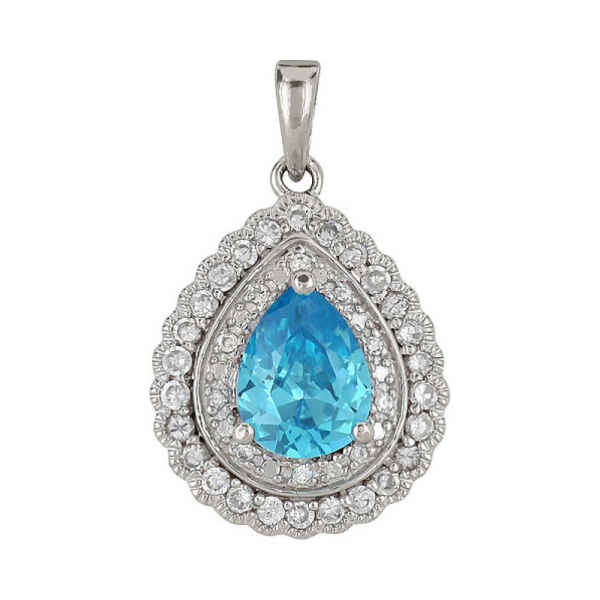 Серебряная подвеска с фианитом № 84024