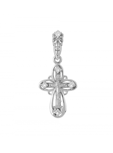 Крест литой с фианитом № 132226