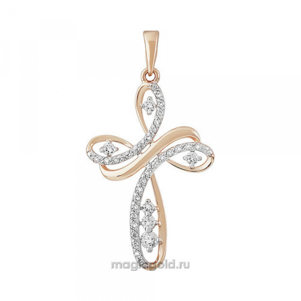 Золотая подвеска с фианитом № 155692
