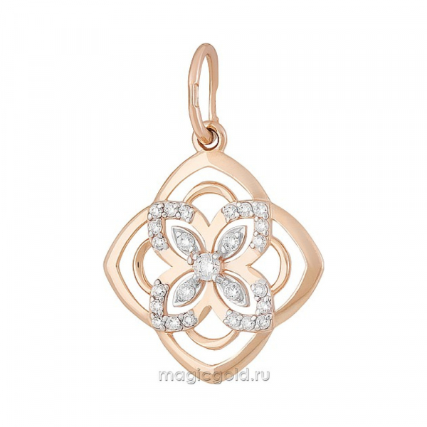 Золотая подвеска с фианитом № 160285