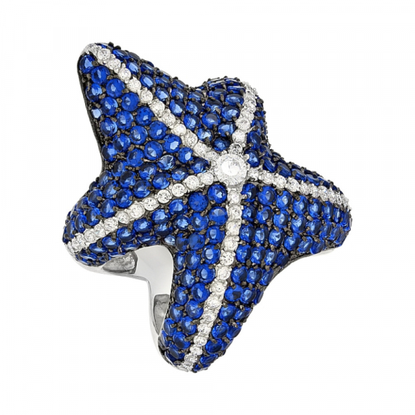 Серебряное кольцо с фианитом № 82543