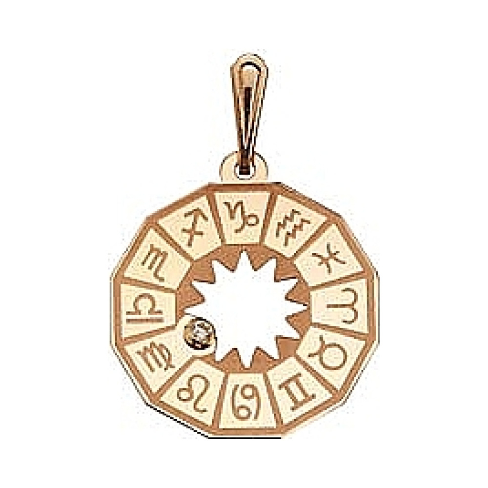 Золотая подвеска с фианитом № 8129