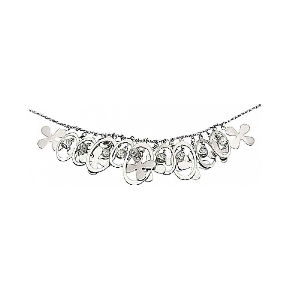 Серебряное колье с фианитами № 33701