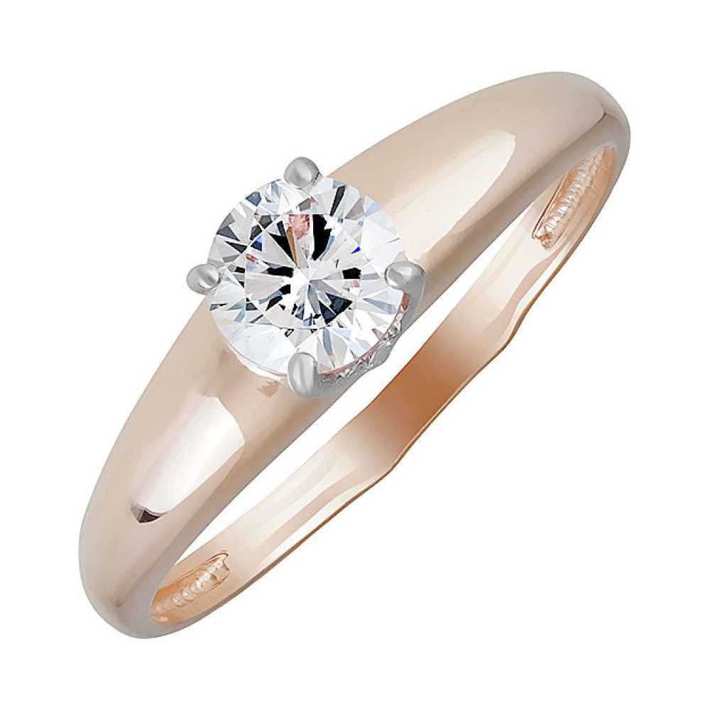 Золотое кольцо с фианитом № 138052