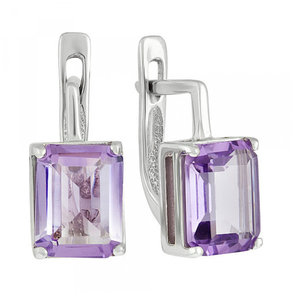 Серебряные серьги с аметистом № 126795