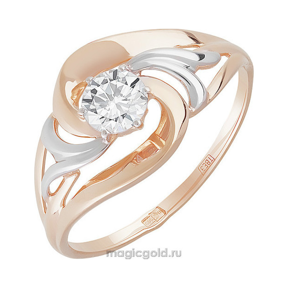 Золотое кольцо с фианитом № 159827