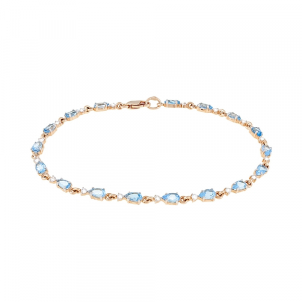 Золотой браслет с топазом и фианитом № 105557