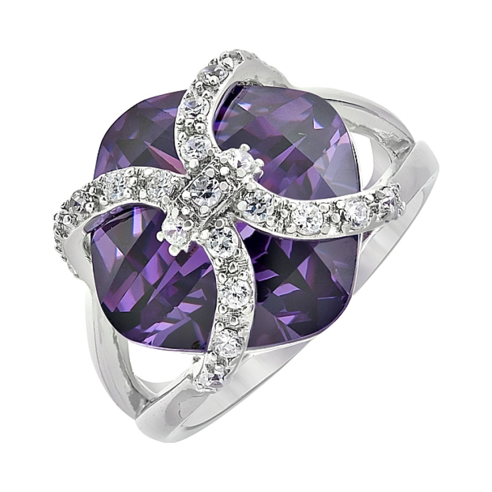 Серебряное кольцо с фианитами № 112755