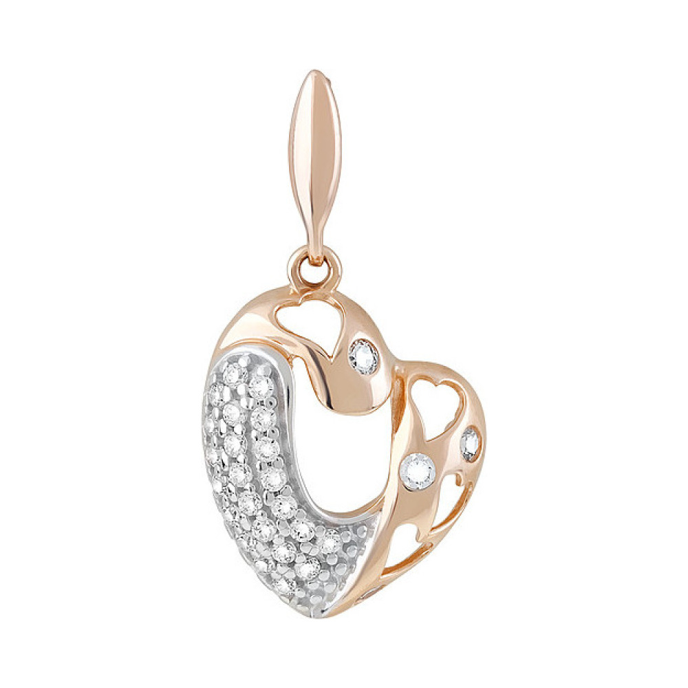 Золотая подвеска с фианитами № 121360