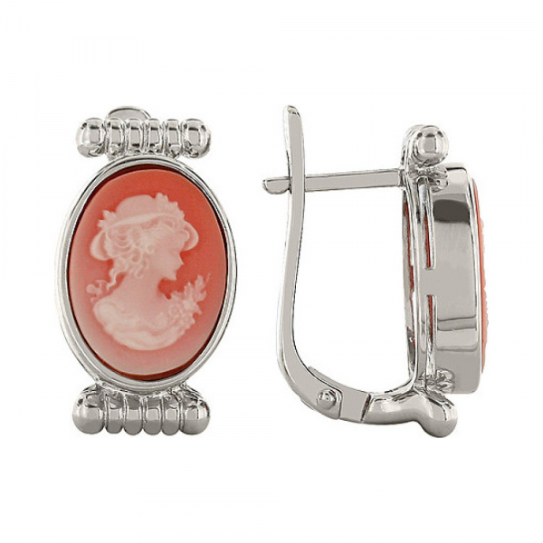 Серебряные серьги с карбоном № 83435