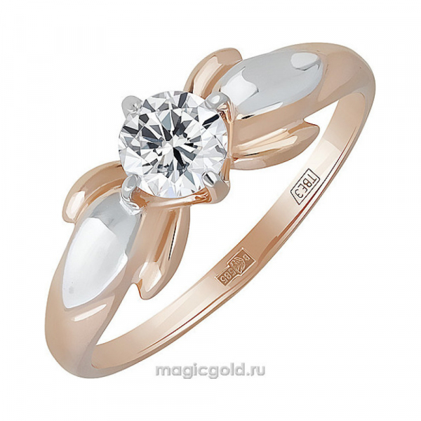 Золотое кольцо с фианитом № 139937