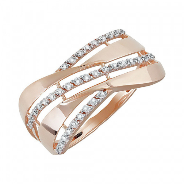 Золотое кольцо с фианитом № 138174