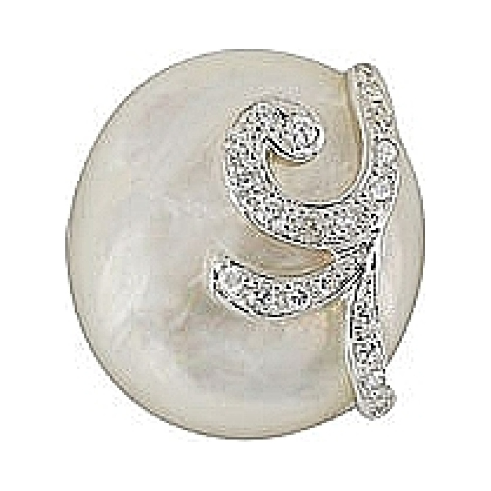 Серебряная подвеска с перламутром и фианитом № 30789