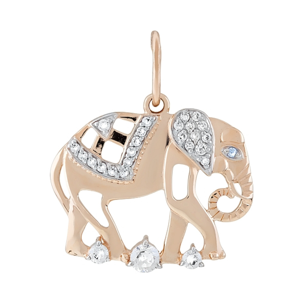 Золотая подвеска с фианитами № 121829