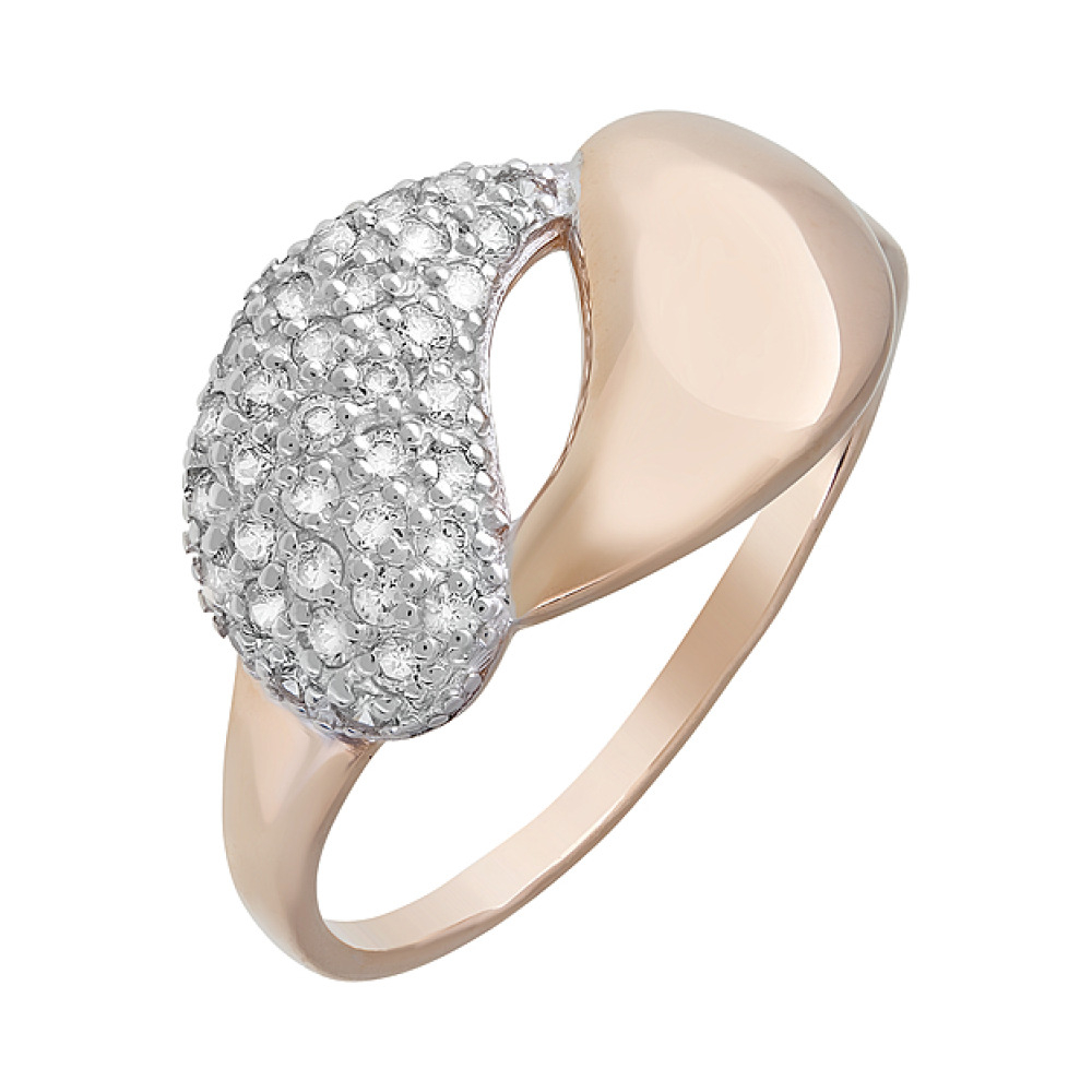 Золотое кольцо с фианитами № 122998