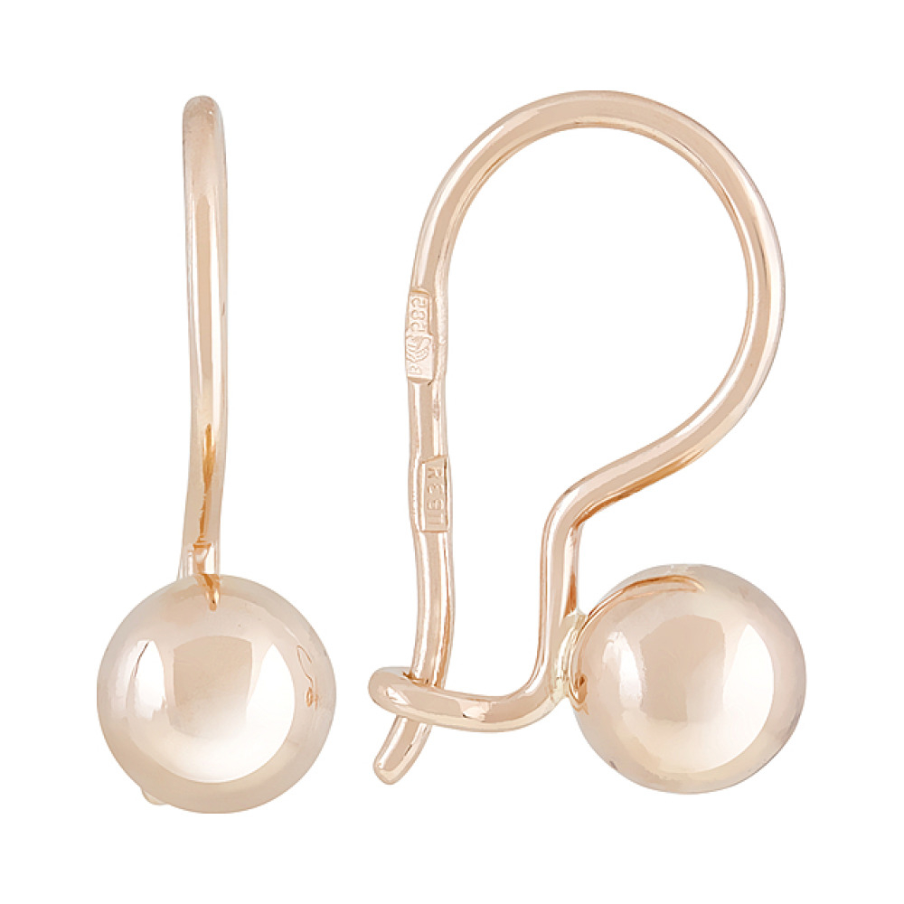 Золотые серьги без камня № 122302