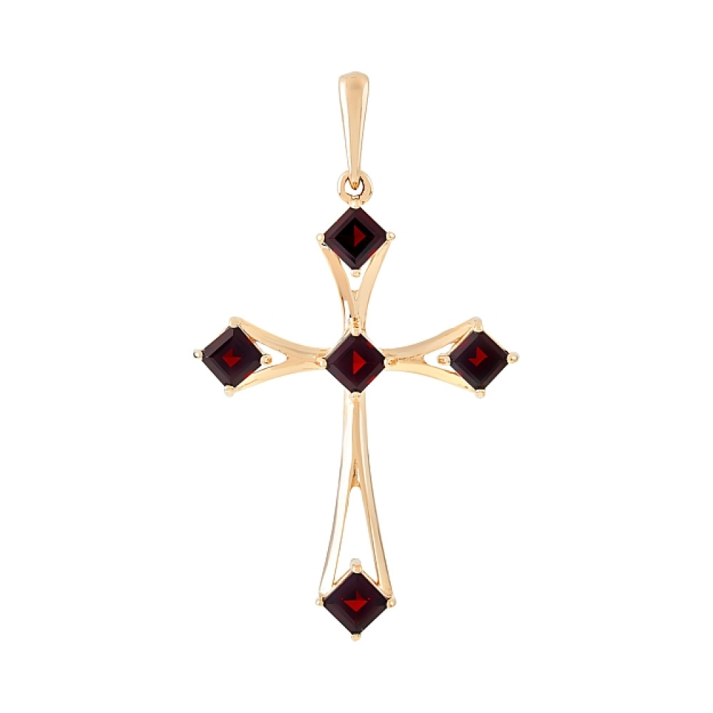 Золотая подвеска с гранатом № 107206