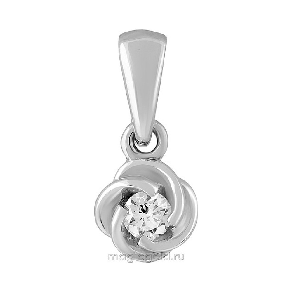 Золотая подвеска с бриллиантом № 141974