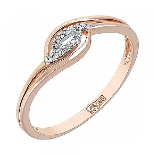 Золотое кольцо с бриллиантом № 114516