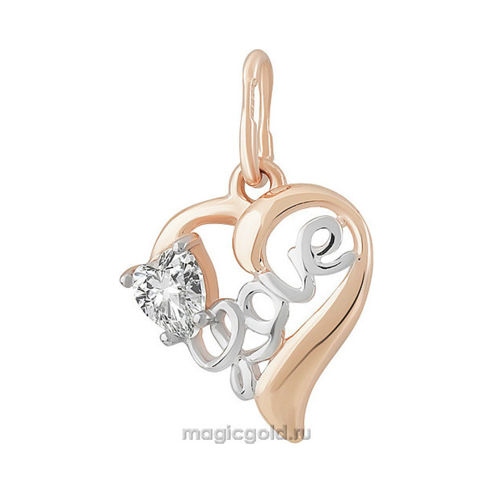Золотая подвеска с фианитом № 155705