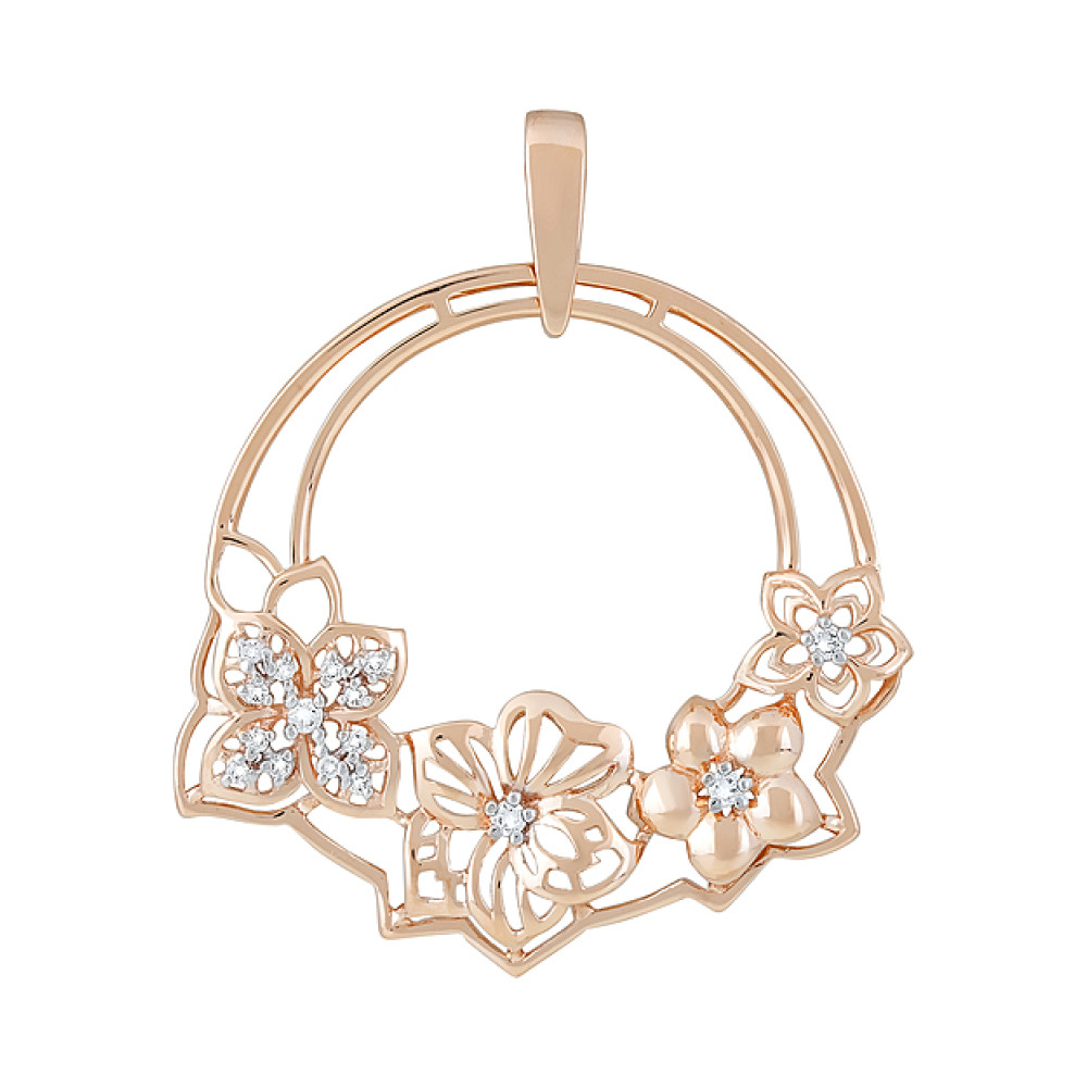 Золотая подвеска с фианитами № 127333