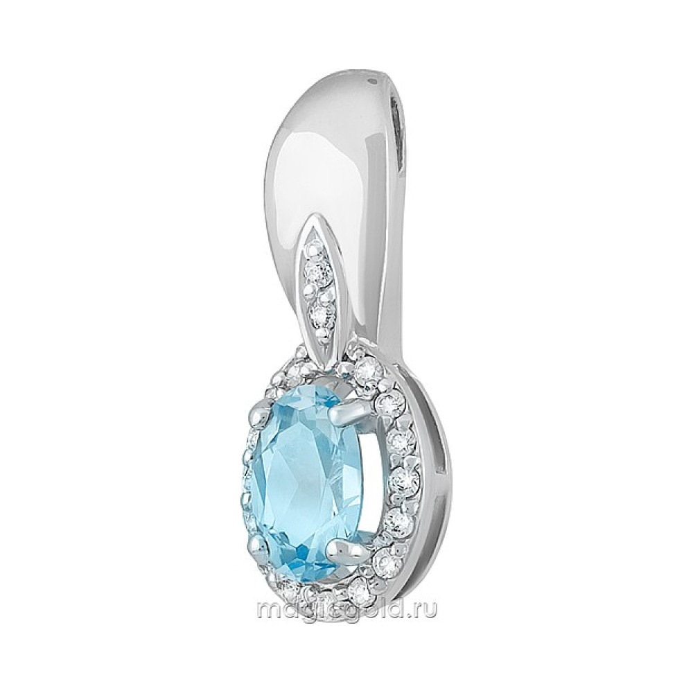 Золотая подвеска с топазом и фианитом № 142229