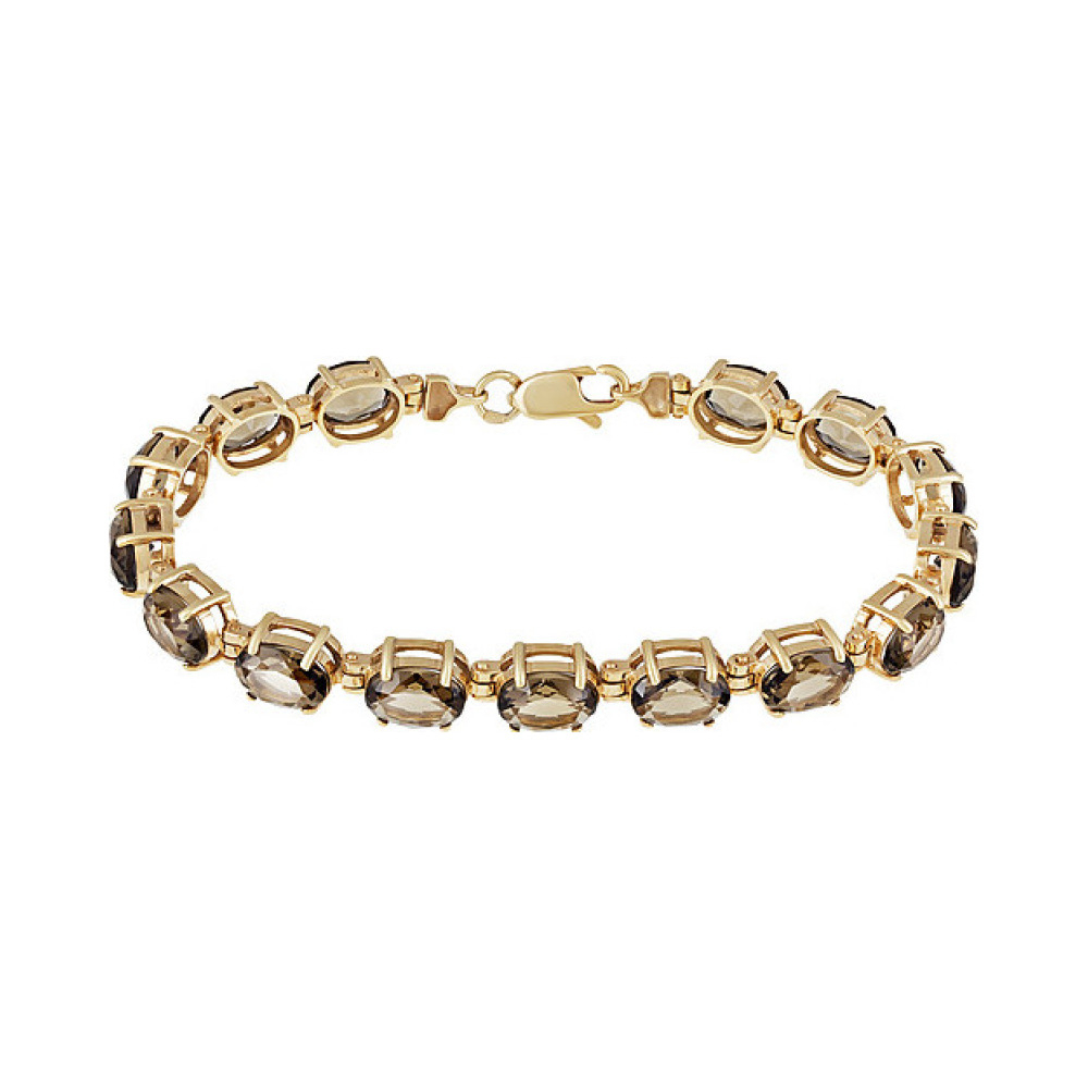 Серебряный браслет с алпанитом и золотым покрытием № 132901