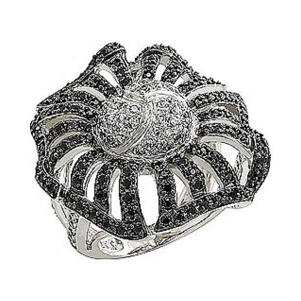 Серебряное кольцо с фианитом № 80558