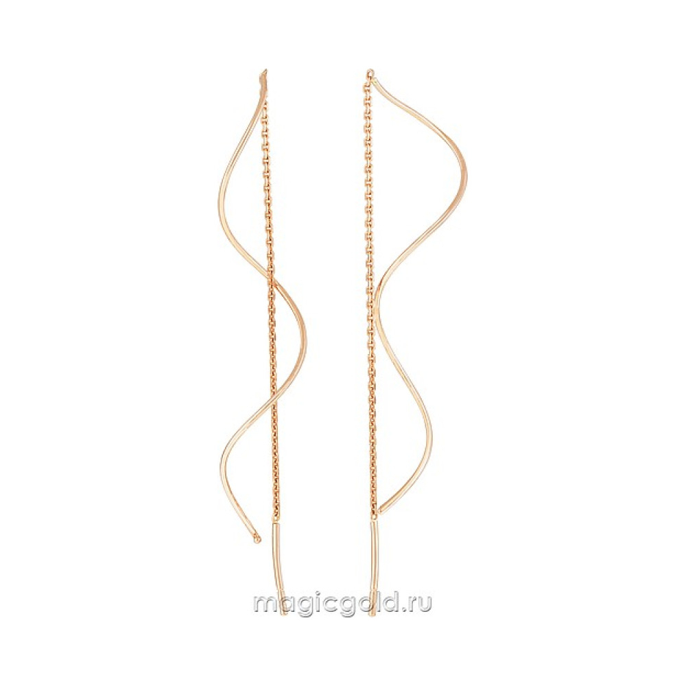 Золотые серьги без камня № 108942